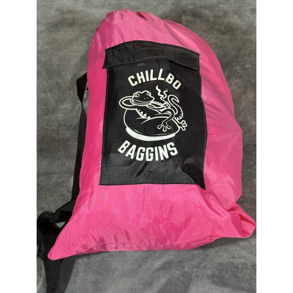 Chillbo Baggins Inflatable Reclining Chair Lounger Pink Nylon Portable Camping